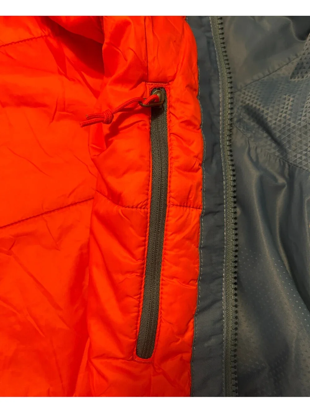 Vintage North Face Hyvent Hooded Blue Quilted Orange Lined Jacket Men's Large L